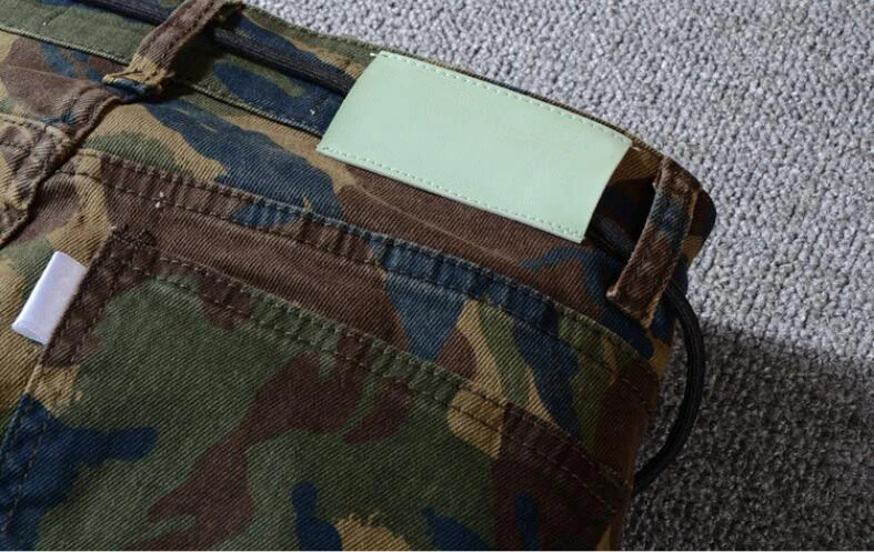 

New men's male trousers Camouflage overalls mens tide brand street trend hip-hop slim feet summer thin casual denim pants 132