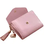 Маленький кошелек из искусственной кожи с кисточками для женщин, мини-кошельки для женщин, Короткие Кошельки на молнии с монетницей, кошелек для кредитных карт, держатель на защелке для девушек, 2022