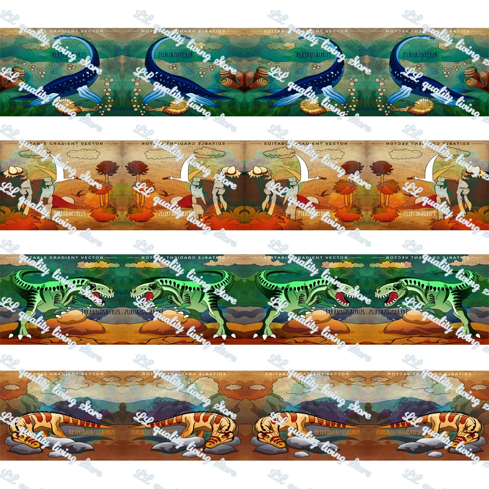 

WL Plesiosaur и Pterodactyl динозавр печатная Корсажная Лента Сделай Сам ручная работа животное воротник украшение для вечеринки 16-75 мм