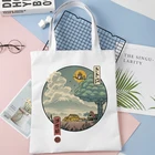 Сумка для покупок Totoro, Джутовая сумка, сумка для покупок покупатель хлопка, новинка 2021, сумка-тоут через плечо, Повседневная сумка-шоппер с рисунком из мультфильма