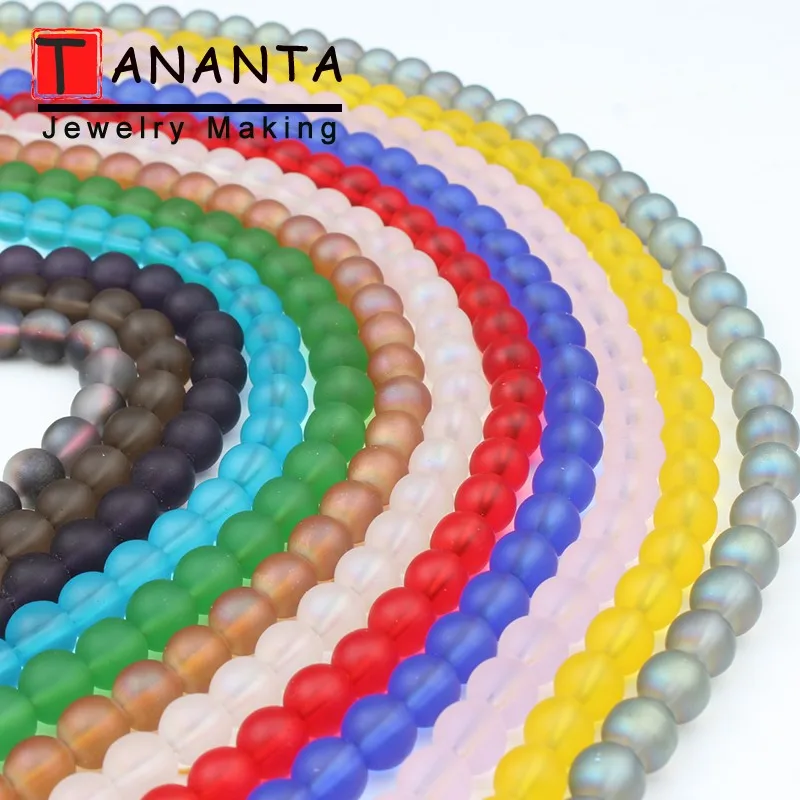 Оптовая продажа 8 мм многоцветный тусклый полированный Матовый Стеклянный Бисер
