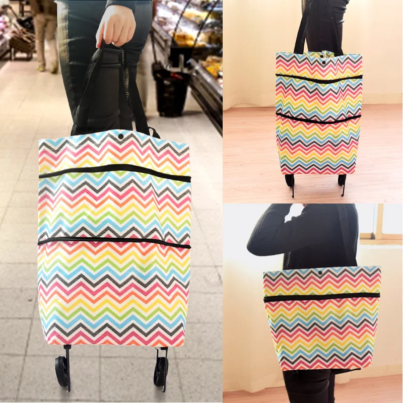 

Folding Portable Shopping Bags Buy Vegetables Bag High Capacity Shopping Food Organizer Trolley Bag on Wheels Bag