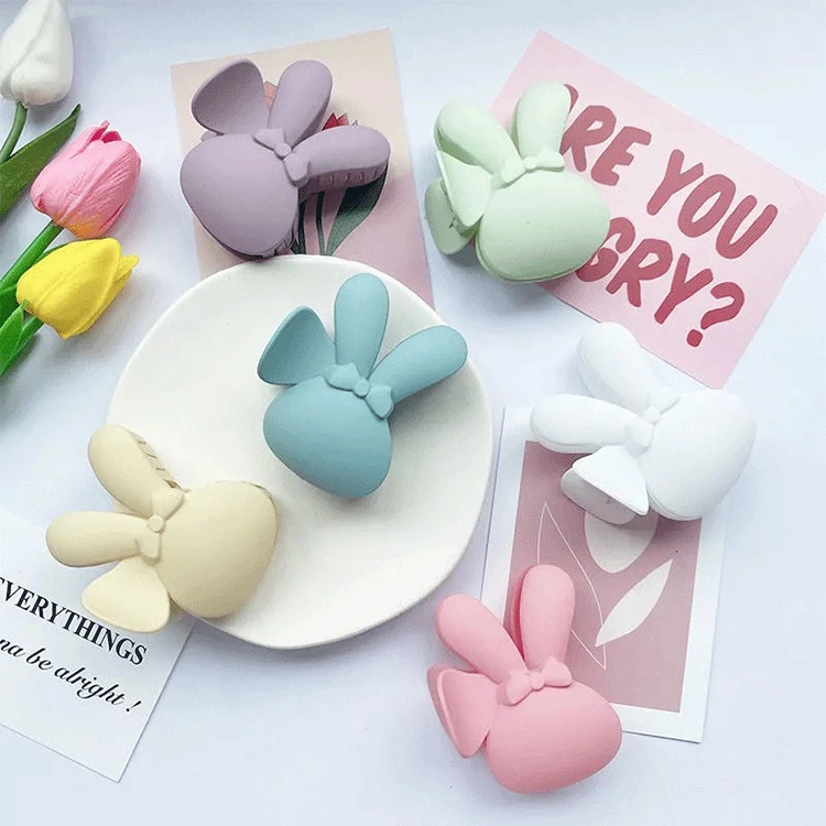 

Fashion Candy Color Animal Rabbit Hair Claw Clip Kawaii Girl Heart Cartoon Hairpin Cute Sweet Hair Accessories for Women