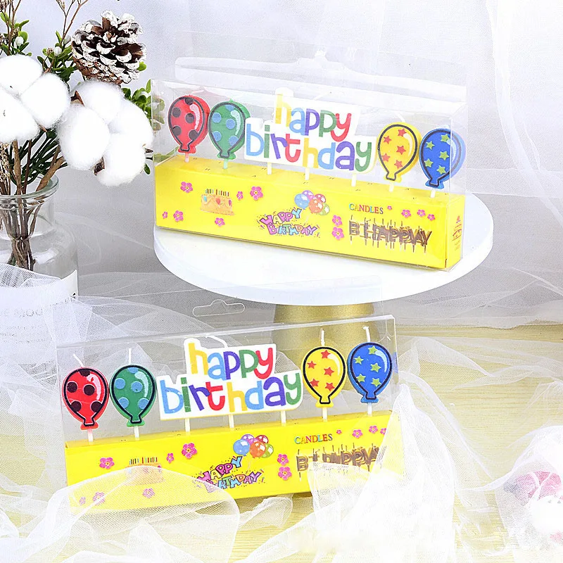 

Balloon Letter Candle Creative Cake Candles Happy Birthday Party Decoration Cartoon Cake Topper Dessert Inserts Festive Supplies
