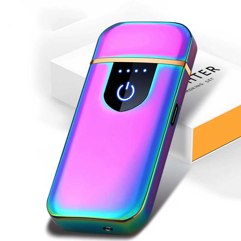 

Mini Metal Electronic Lighter Portable USB Rechargeable Cigarette And Cigar Lighter Smoking Accessories Gadgets For Men