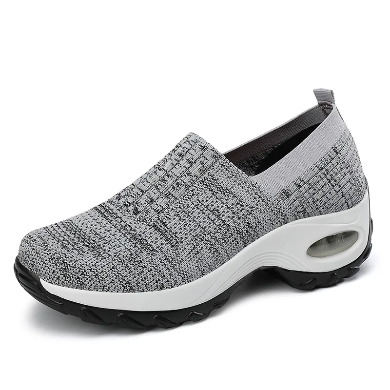 

Fashion women's flat shoes, comfortable and breathable mesh casual shoes, increased thick-soled outdoor non-slip sneakers