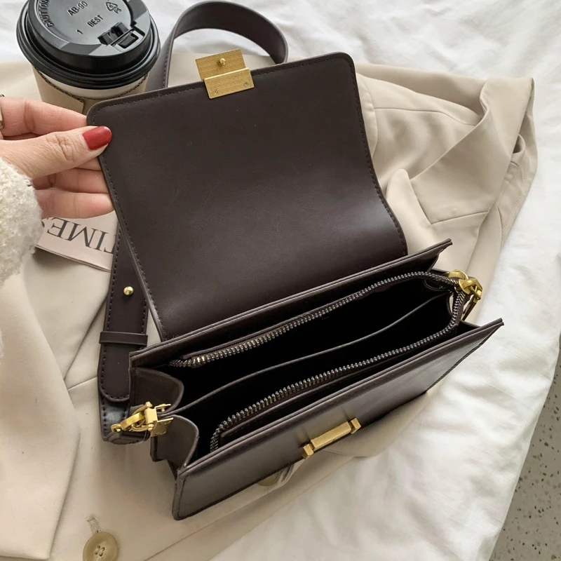 

Fashion Women Shoulder Bags Designer Crossbody Bag Luxury Pu Leather Messenger Bag Female Small Falp Purse Vintage Solid Handbag