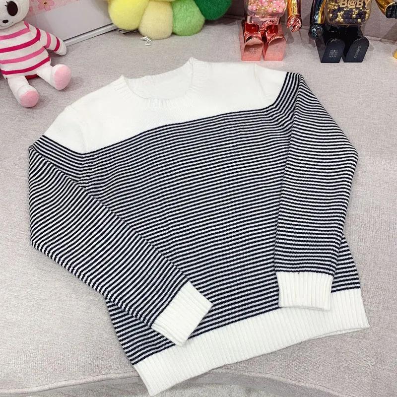 

In Stock 2021 Baby Girls and Boys Sweaters Striped Cartoon Sweater Fall Clothes for Toddler Girls Winter Clothes