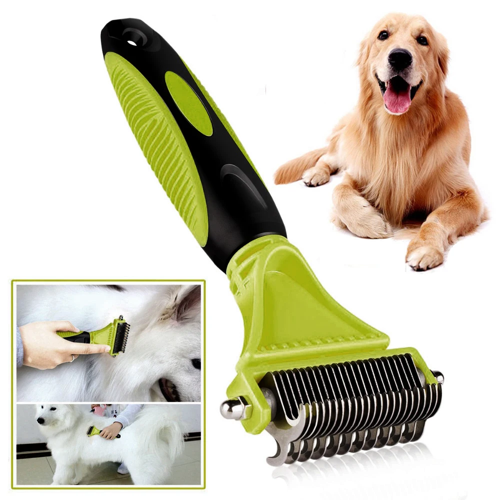 

Double Sided Pet Products Pet Fur Knot Cutter Dog Grooming Shedding Tools Pet Cat Hair Removal Comb Brush
