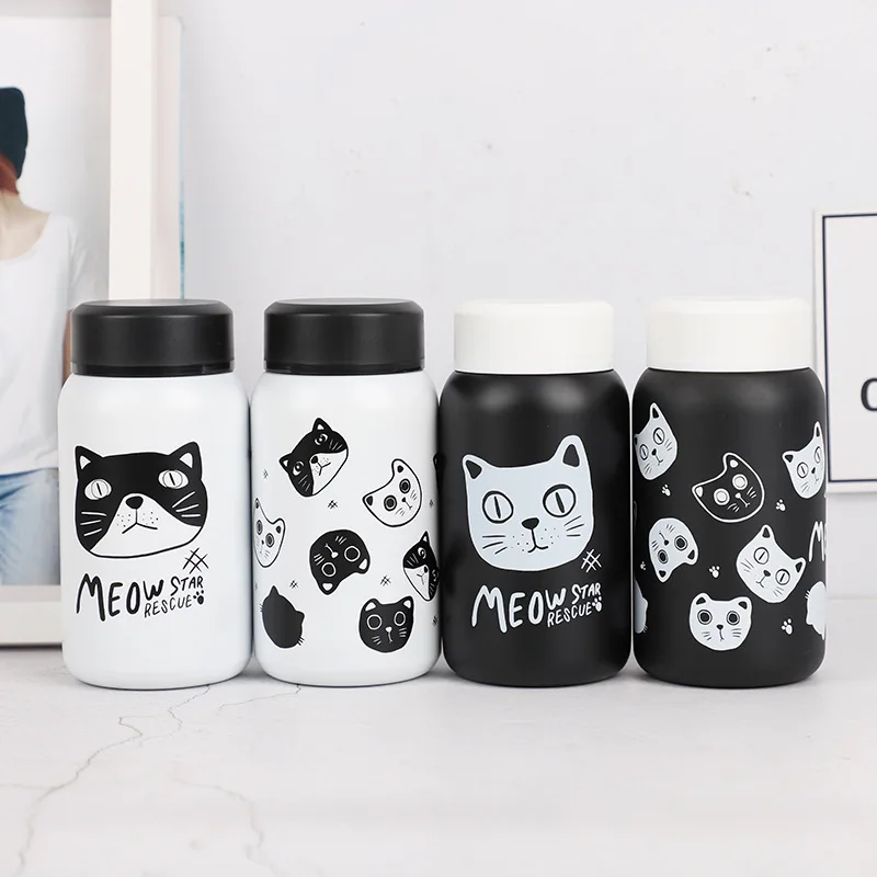 Дорожный термос для кофе бутылка воды нержавеющая сталь кошка вакуумный кружки