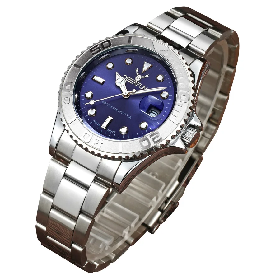 Розовый Швейцарские oyster perpetual Rolexable Япония MIYOTA Кварцевые часы yacht Kelpie мужские часы водонепроницаемые с календарем relogio masculino - Цвет: Розовый
