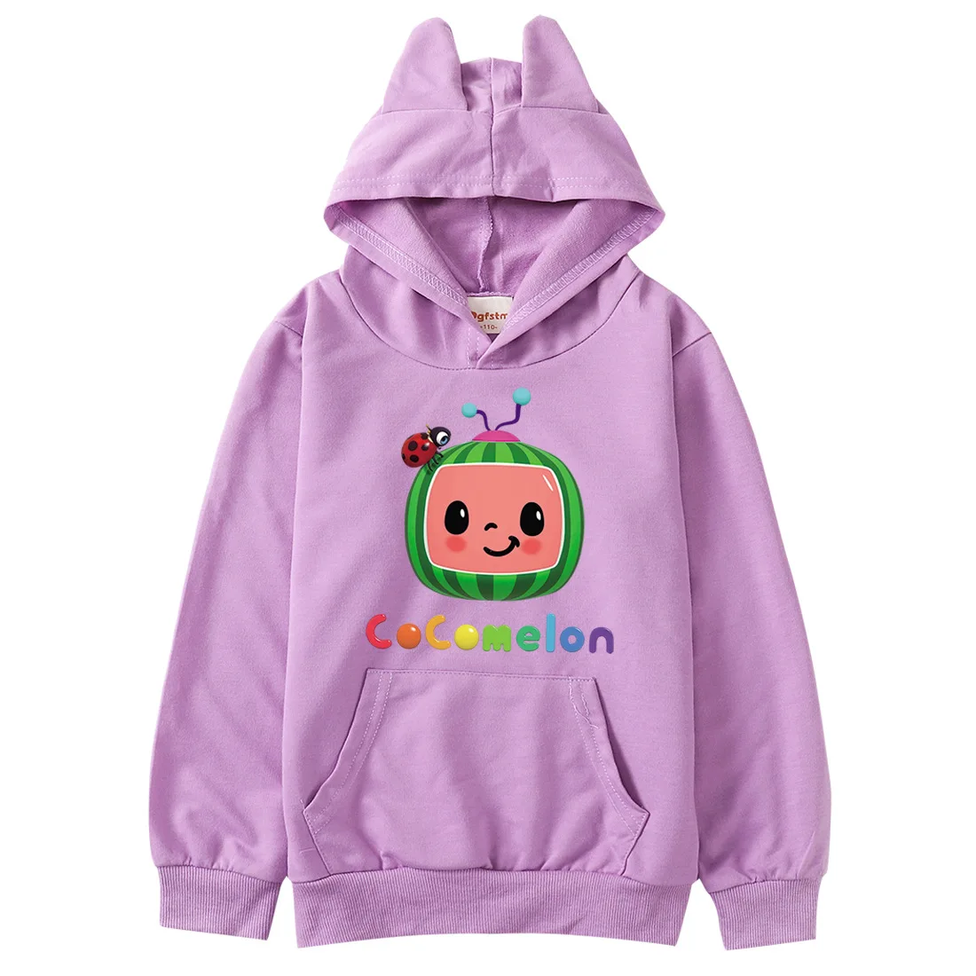 

Baby Cocomelon Hoodies with Ear Sweatshirt for Girls Long Sleeves Tops Unisex Boys Hooded Coats Children Casual Clothing Sweater