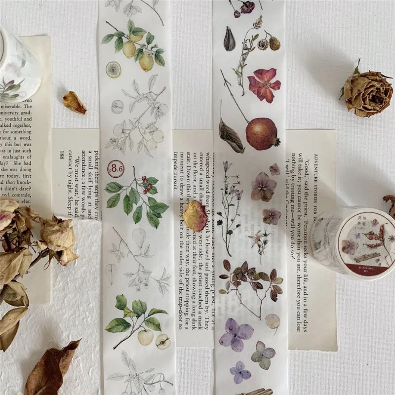 

Vintage Flower Plant Washi Masking Tape Plan DIY Scrapbooking Decorative Sticker