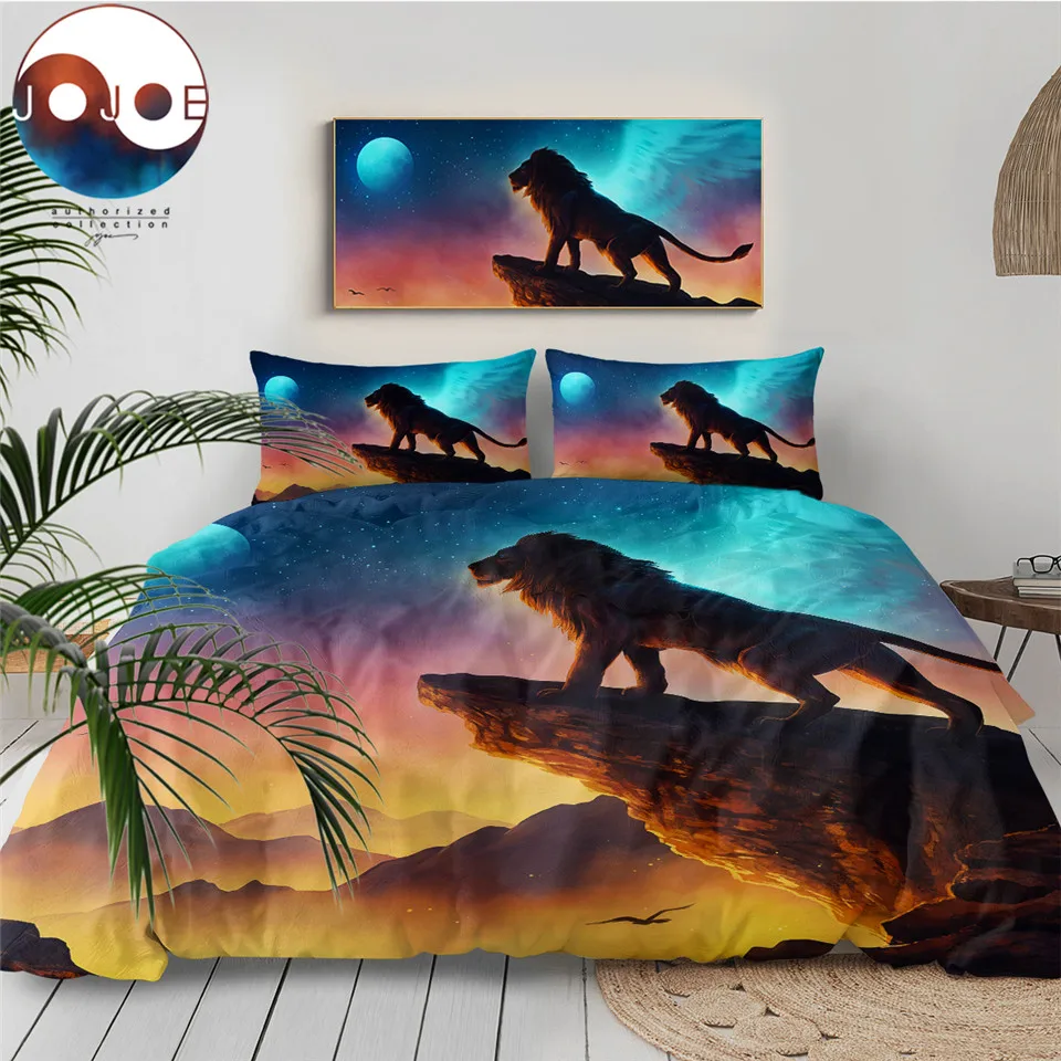 Комплект постельного белья JoJoesArt с изображением Льва на скале пододеяльник