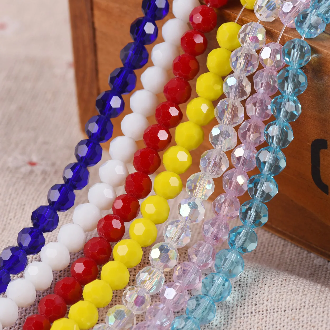 

Round 32 Facets Cut Ball AB Plated Colors 3mm 4mm 6mm 8mm Faceted Crystal Glass Loose Spacer Beads Lot For Jewelry Making DIY