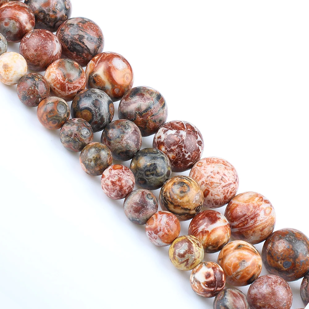 Натуральный камень красный леопард кожа бусина свободный жемчуг для мужчин и