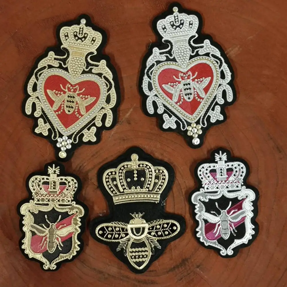 

Accessories PVC silk screen printing hot stamping crown leaf letter bee patches for clothing OR-3410