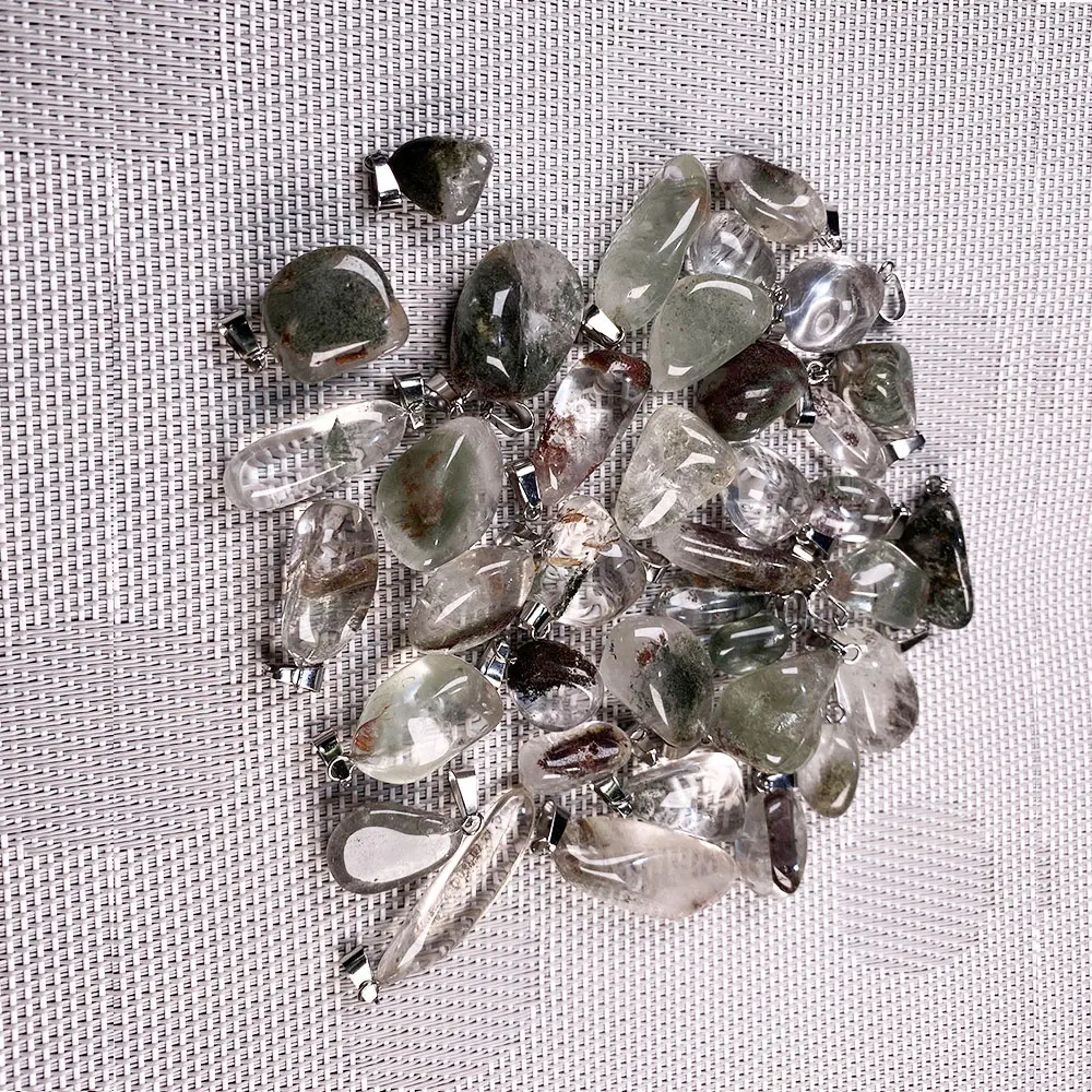 Естественный неправильной формы зеленый призрак Подвески для самостоятельного