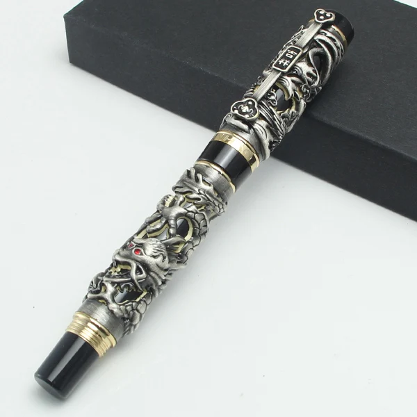 style 3 Jinhao, новейший дизайн, Ручка-роллер с драконом и Фениксом, серебристо-серая, золотистая, высокое качество,, роскошные подарочные ручки для письма - Цвет: style 3
