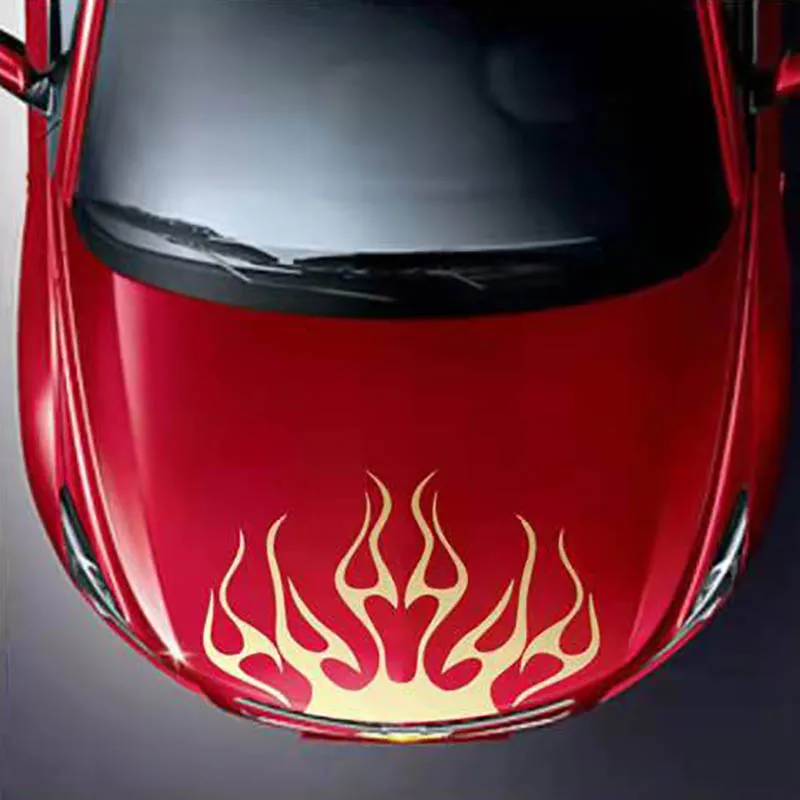 Декоративная наклейка на капот автомобиля Fire tetom индивидуальные