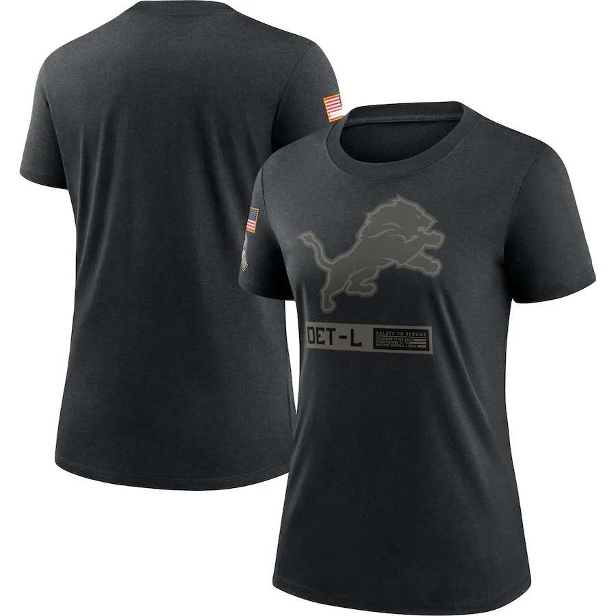 

Detroit Women's 2020 Lions Salute To Service Black Performance T-Shirt