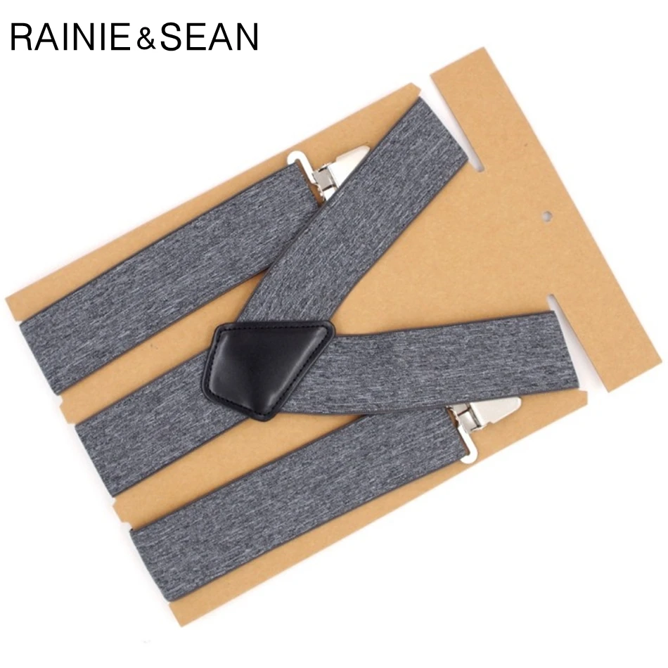 RAINIE SEAN широкая подтяжка мужской ремень 5 см мужские подтяжки для брюк 3 зажима