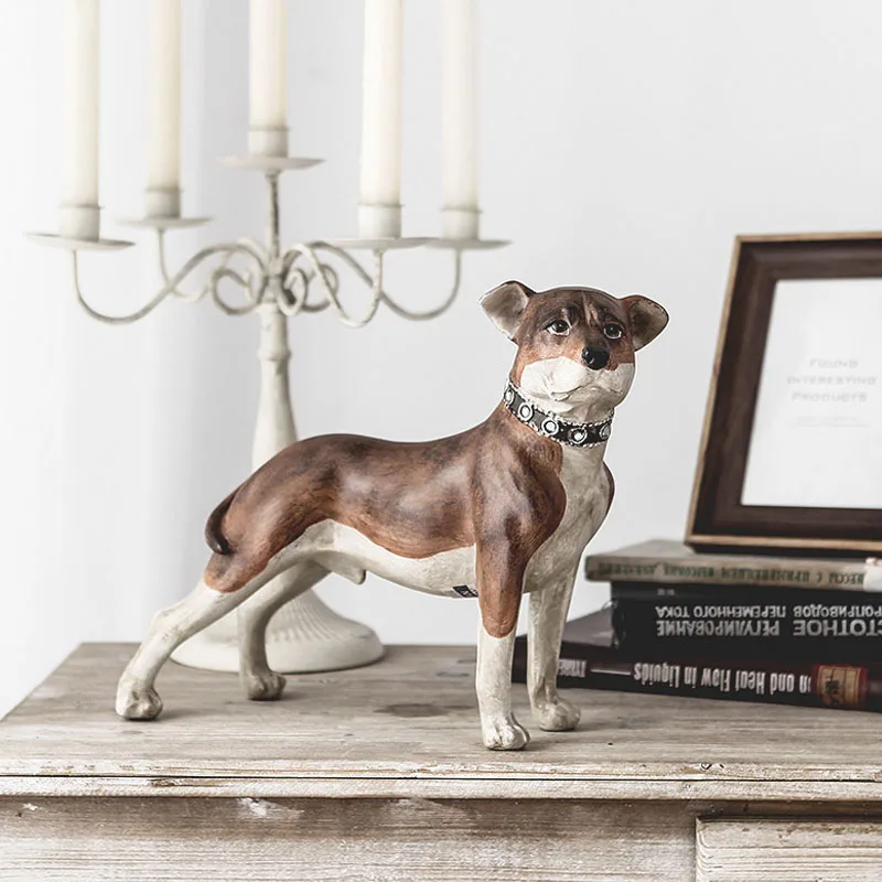 Современная имитация фигурки бульдога собака скульптура Смола ремесло статуя