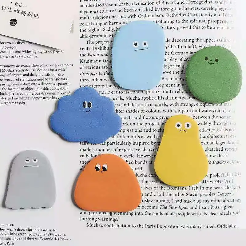 

30sheets/pack Four Color Sticky Notes Index Memo Pad Bookmarks Cute Scheduler Paper Stickers Kids Stationery
