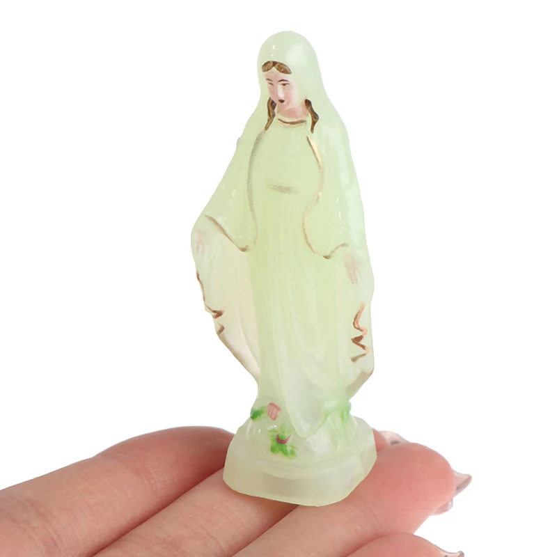 

1PC 6.5cm Small Catholic Mary Statue Madonna Handmade Virgin Mary Statue Jesus Desktop Home Decorative Ornaments