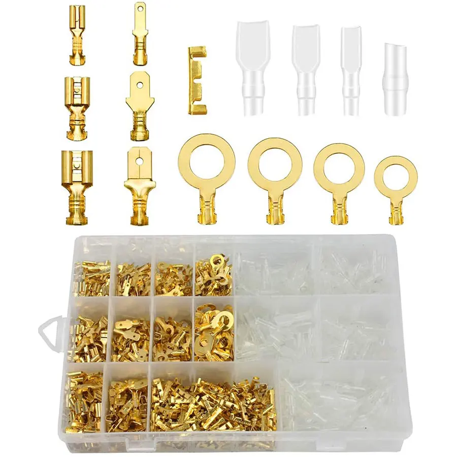 

1000PCS 2.8/4.8/6.3mm Crimp Terminals Male and Female Wire Connectors Electrical Wire Spade Connectors Insulated Sleeves Kit