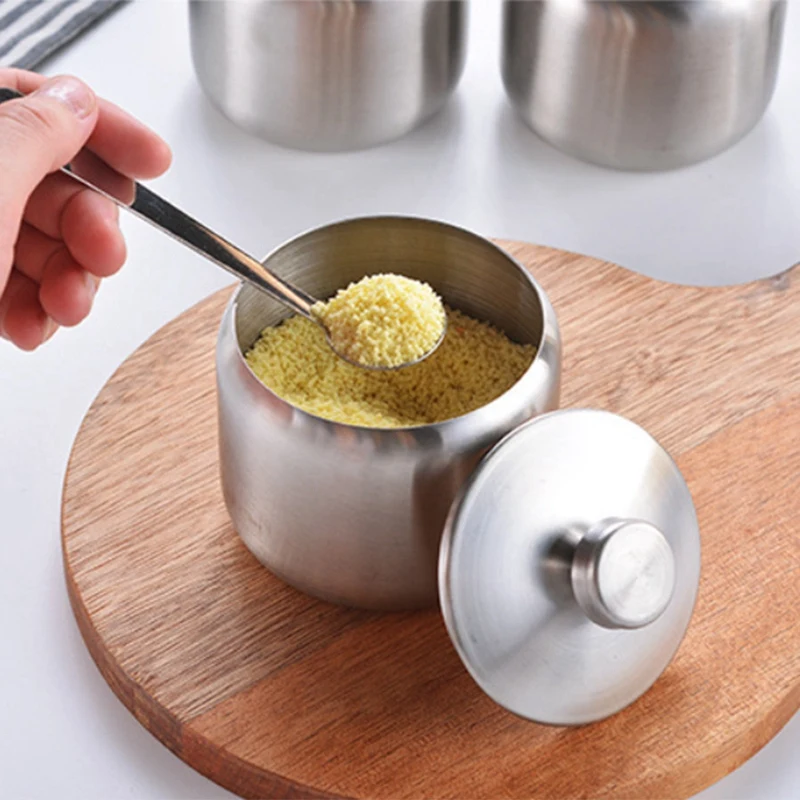 1 Набор мостовой кастрюли для приправ из нержавеющей стали банка соли сахара