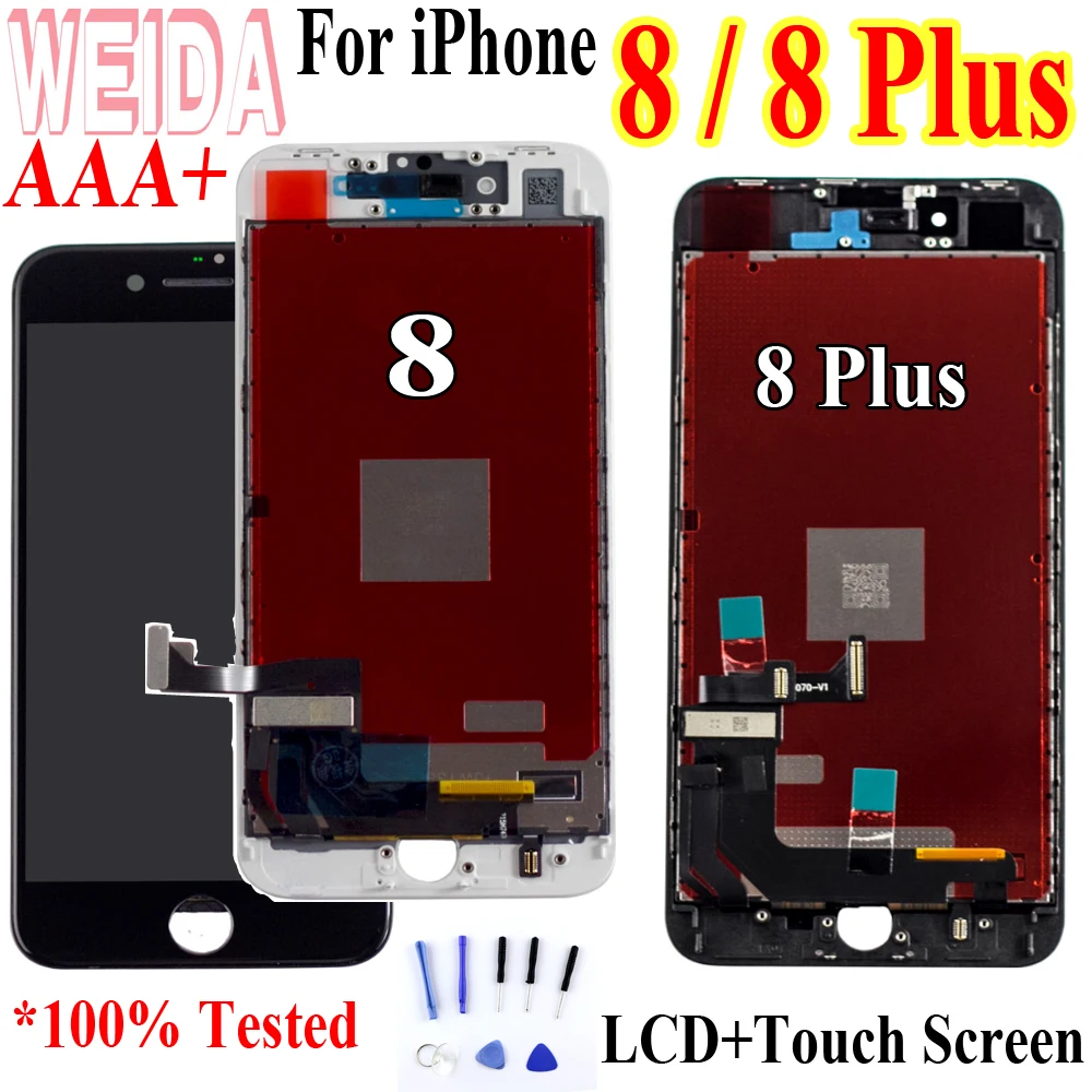 

WEIDA 100% Test 8P lcd For Apple iPhone 8 / 8 Plus LCD Display Screen Digitizer Assembly For iphone 8 LCD Replacement with Tool