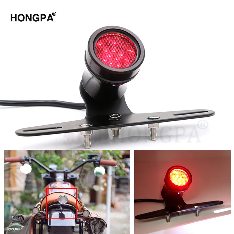 Черный мотоцикл на заказ Ретро светодиодный задний светильник для Harley Кафе Racer