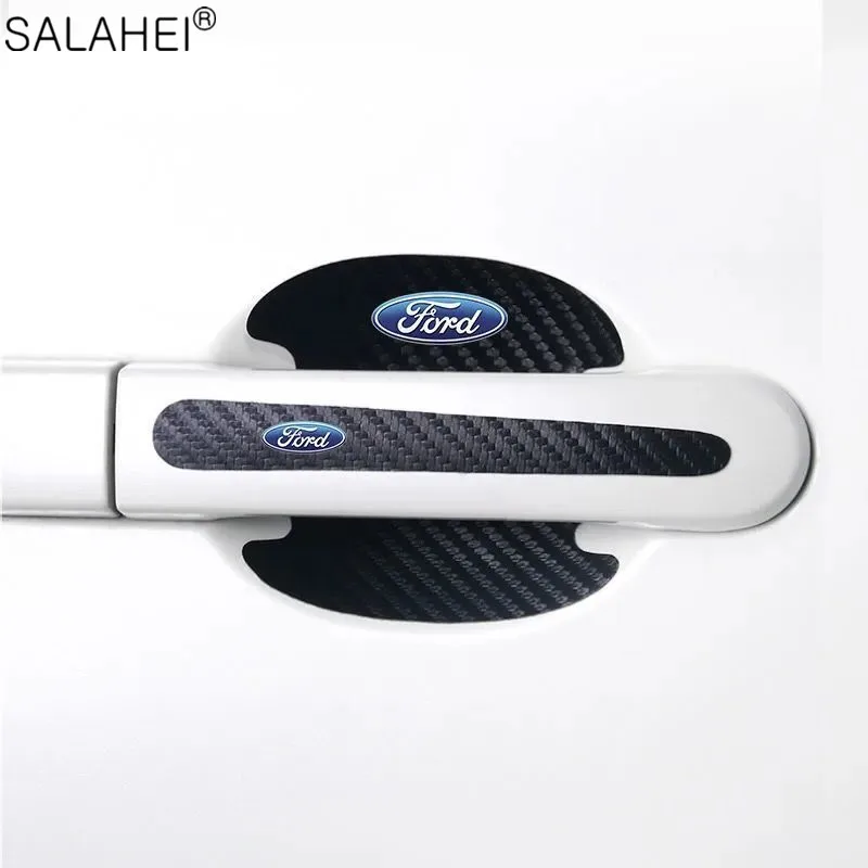 

8pc Car Door Bowl Handle Carbon Fiber Sticker For Ford F150 F250 Mondeo Focus MK3 Mk4 Mk5 C-MAX Fiesta Ranger Galaxy Fusion Kuga