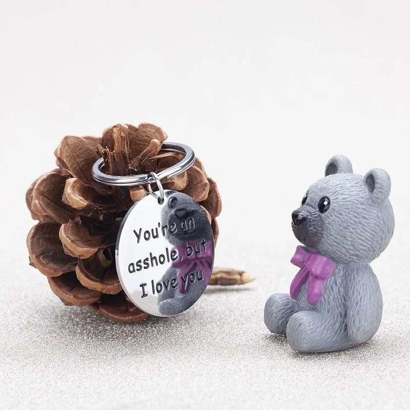 Мода парень девушка брелок &quotТы Asshle но я люблю тебя&quot Дружба ювелирное изделие в