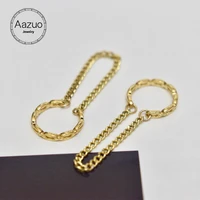 aazuo ins style 18k pure solid yellow gold none stones hook earrings gifted for women engagement wedding party au750