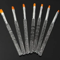 hot 7pcs manicure uv gel acrylic nail brushes diy tool nail art design builder salon drawing painting brush pen set b0017