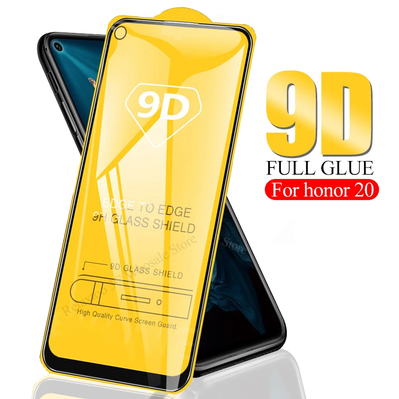 Закаленное стекло 9D для Huawei Honor 20 Защитное экрана Pro защита с полным наклеиванием