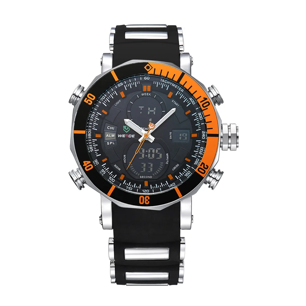 

New WEIDE/5203 trendy men's outdoor sports silicone tape men's Shi Ying watch