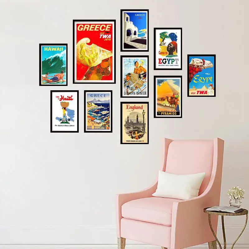 

EGYPT Camel Vintage Travel Poster Wall Art Pictures For Living Room Kitchen Decor