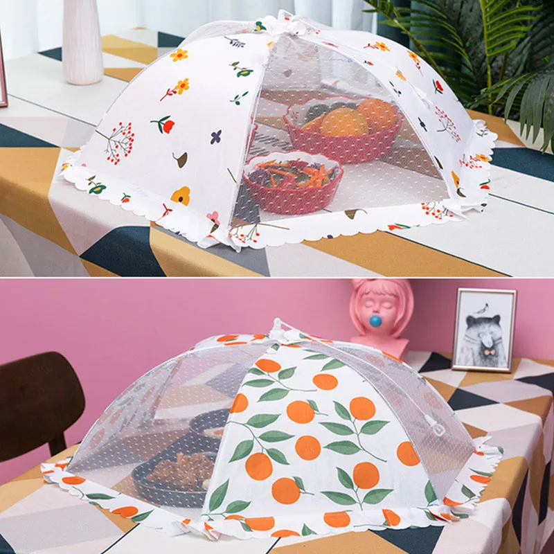 

Кружевной складной зонт с защитой от нахлыстов и комаров, крышка для посуды, кухонные аксессуары, бытовые кухонные приспособления