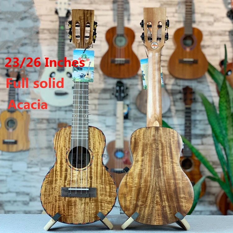 Full Solid Ukulele All Acacia Matte 23 26 Inches Concert Tenor Acoustic Electric Guitar Ukelele 4 Strings Guitarra Uke