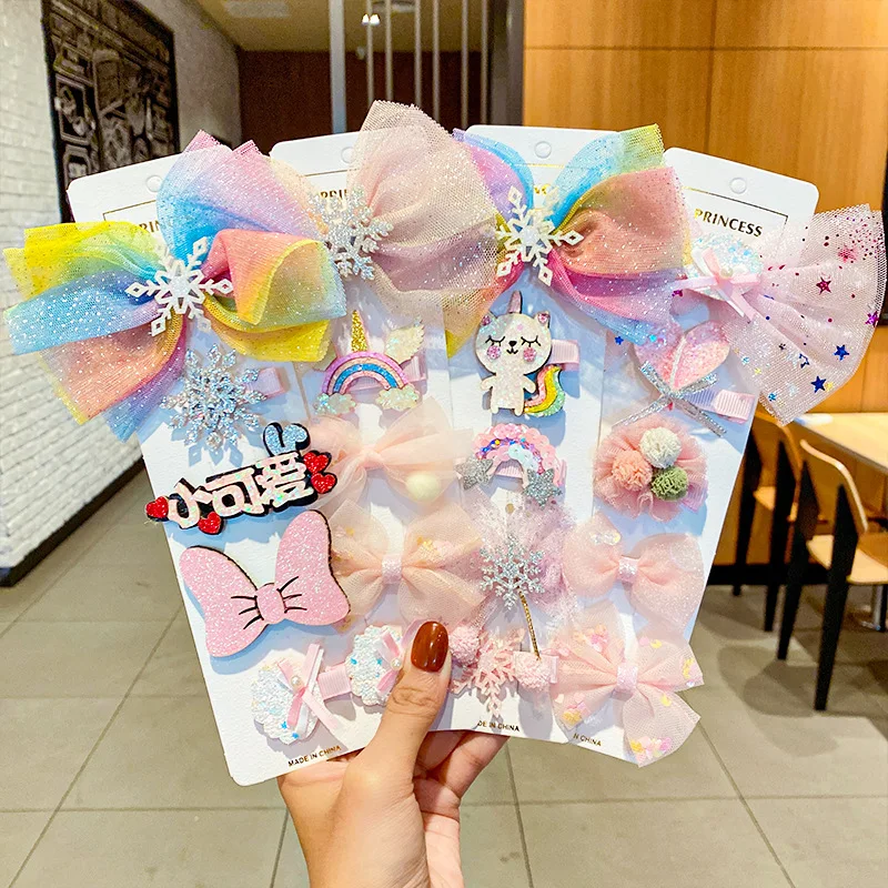 

5Pcs/Set Hair Clip set Girl Cute Cartoon Hair bands Hair Accessories Bow Flower Animal Headwear Hairpins Kids Hairpin Headdress