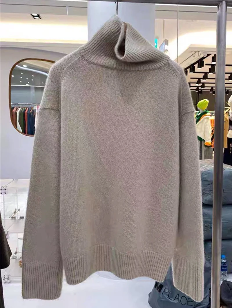 

Женский новый Однотонный свитер с высоким воротником для осени и зимы 2020