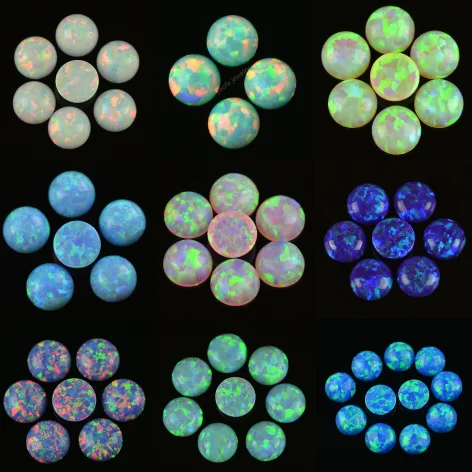 10 шт./лот 3 мм круглый полукабошон огненный опал синтетические опаловые камни для