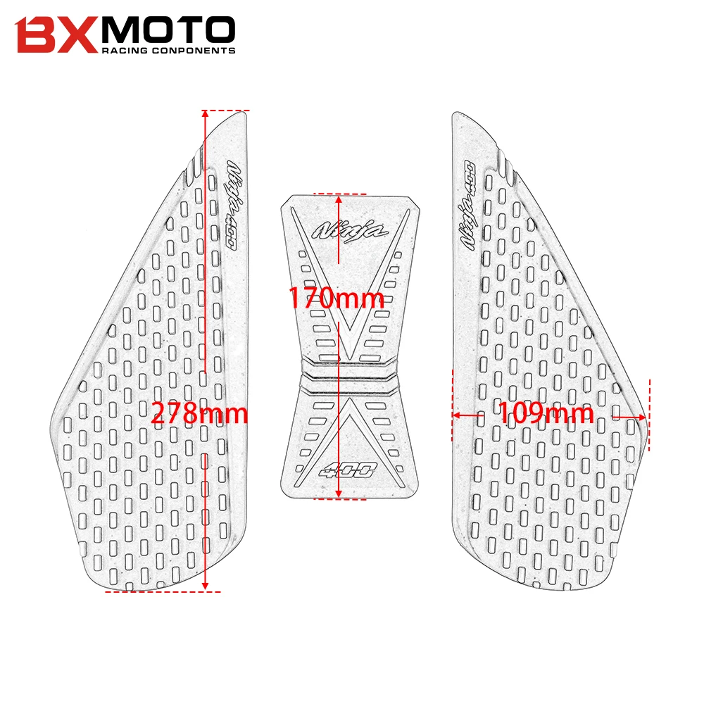 

New Motorcycle Tank Pad Protector Sticker Decal Gas Fuel Knee Grip Traction Side For Kawasaki NINJA400 NINJA 400 z400