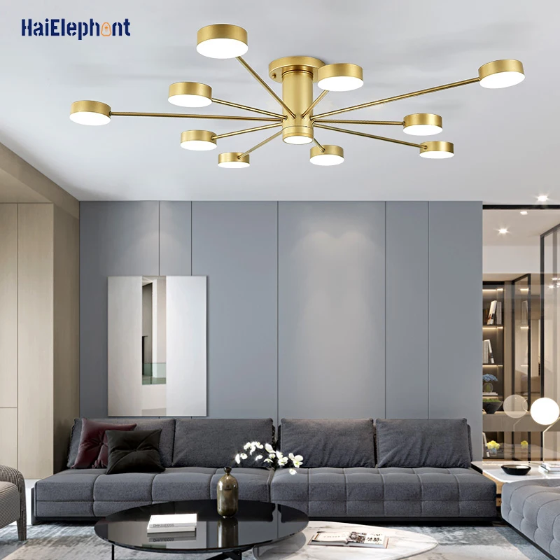 

Люстра Светодиодная, черного и золотого светодиодный, для гостиной, спальни, дома