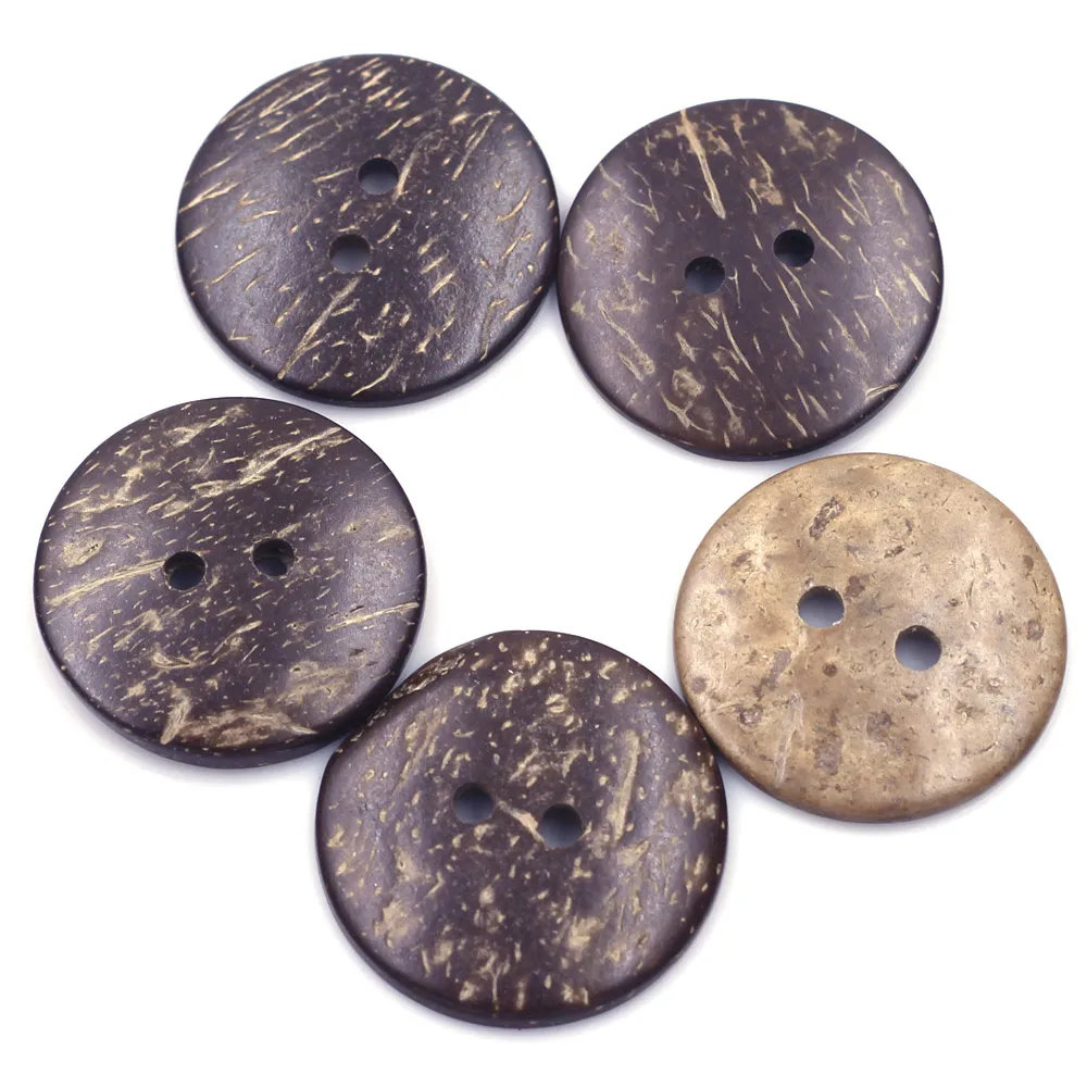 

38MM Round Natural Coconut Shell Sewing Buttons 2 Holes DIY Accessories for Casual Coat Windbreaker Scrapbook Children Clothes