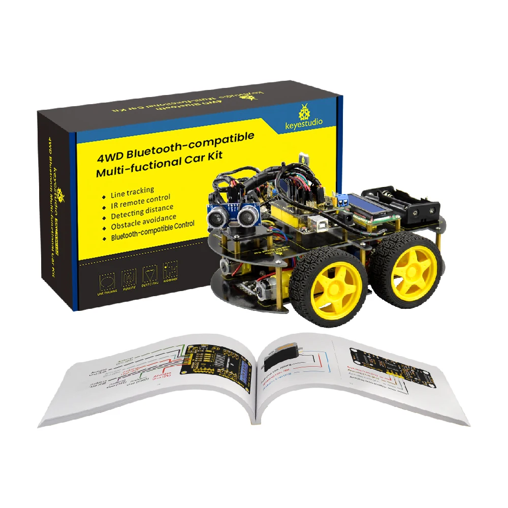 

Многофункциональный Умный робот-автомобиль «сделай сам» Keyestudio, полноприводный, для Arduino, образовательного программирования, 13 проектов, PDF (...