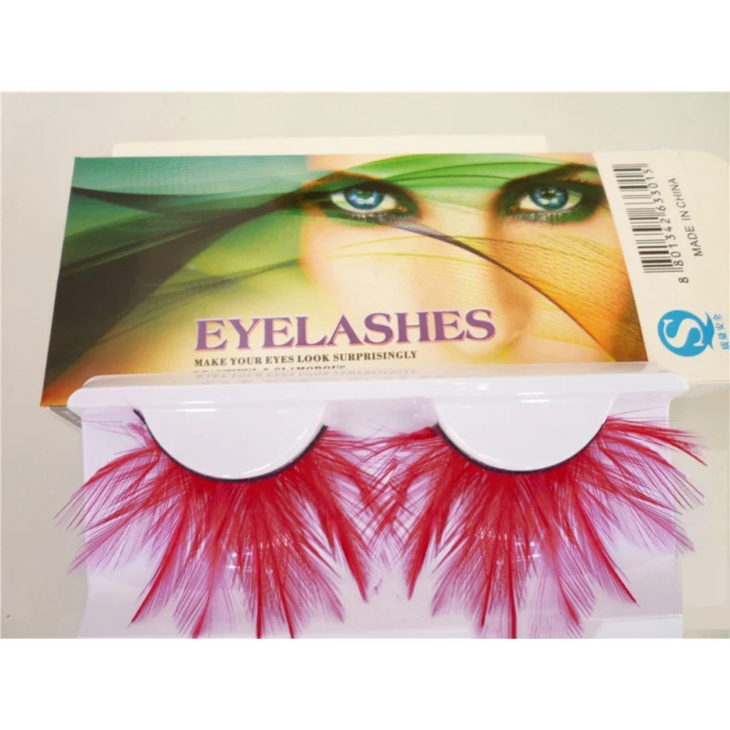 Сценические ресницы для Хэллоуина макияж Синие Большие удлиненные перьевые лица